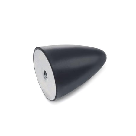 J.W. Winco GN453.2-25-32-1/4X20-55 Rubber Bumper Cone, Stainless Tapped 453.2-25-32-1/4-55